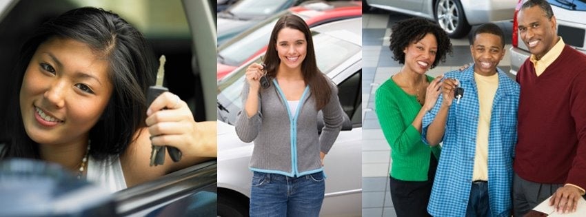 collage of images of teen drivers